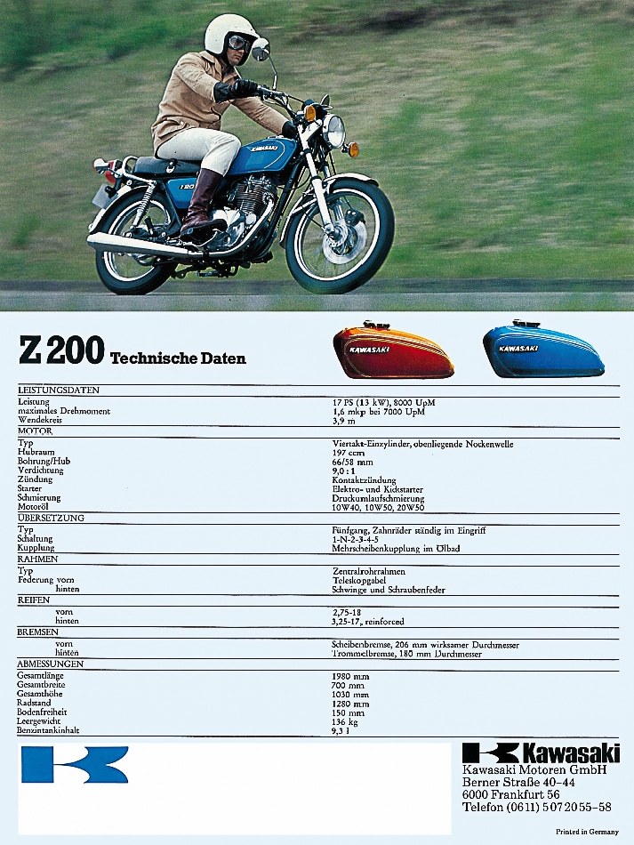 Kawasaki Z 200 Prospekt 