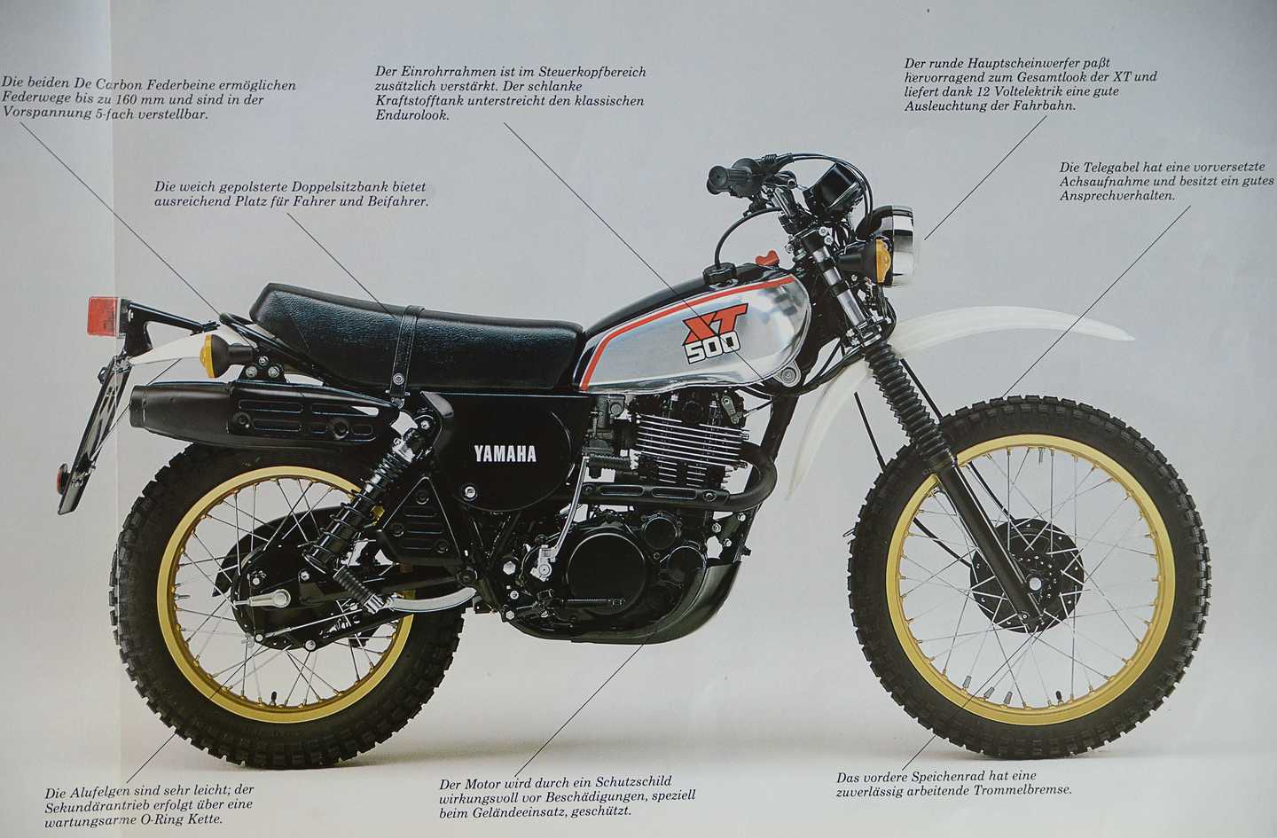 Yamaha XT 500 Prospekt 1986