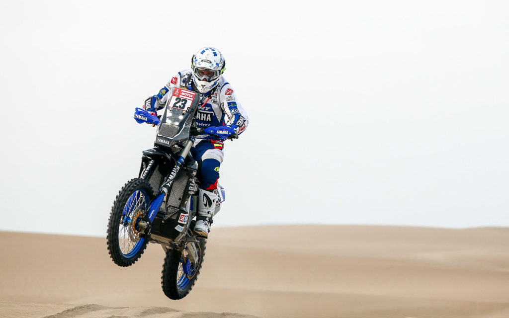 Platz 2 auf der. 4 Etappe der Dakar 2018 für Xavier de Soultrait vom Yamalube Yamaha Official Rally Team 