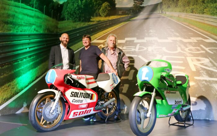 Die Motorräder von Toni Mang und Jon Ekerold sind Highlights der neuen Ausstellung im Ringwerk
