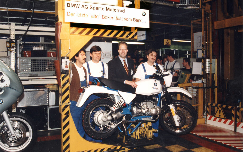 Der letzte "alte" Boxer läuft 1996 vom Band - hier die BMW R 80 GS