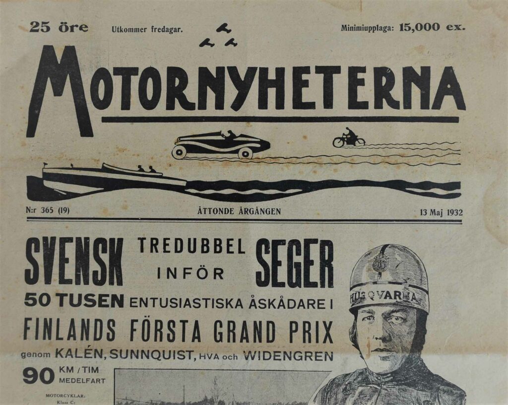 Schlagzeile zum Finnland GP 1932 